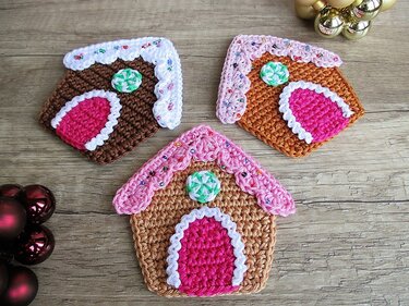 Häkelanleitung Anhänger Lebkuchenhaus