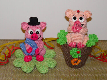 Häkelanleitung Glücksschweine