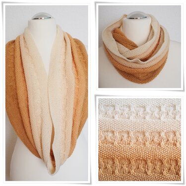 Sand and Time - infinity scarf for beginners - Knitting