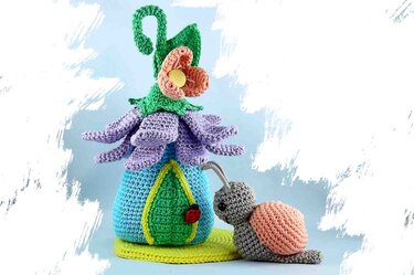 Hänge Häuschen Mini Schnecke Häkelanleitung Amigurumi