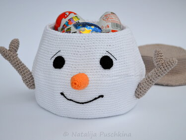 Körbchen ‚Schneemann‘ – praktisch und schön gleichzeitig - Häkeln