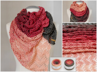 Knitting Pattern - Shawl TaBeeLa - gradient colored - No.177/E