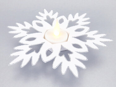Teelichthalter – Schneeflocke – Bastelanleitung und Vorlage