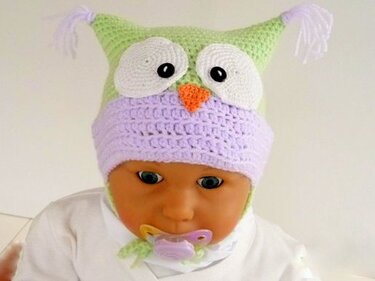 Häkelanleitung Baby Eulen Mütze - Babymütze - No.80