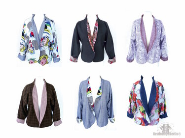 Boho *** E-Book Wende Jacke Blazer in 7 Größen XS-3XL Schnittmuster & Nähanleitung - Nähen für Anfänger DIY Design von firstloungeberlin