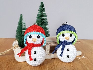 Häkelanleitung - Schlüsselanhänger Schneemann