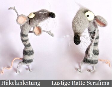 090DE Lustige Ratte Serafima - Amigurumi PDF Pertseva CP - Häkeln