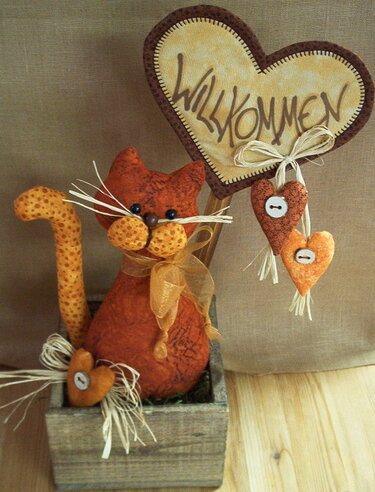 Deko Cats Willkommen - Nähen