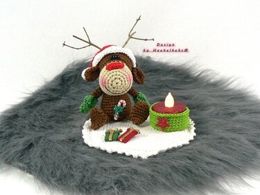 Rentier Teelicht-Deko -- Häkelanleitung von Haekelkeks®