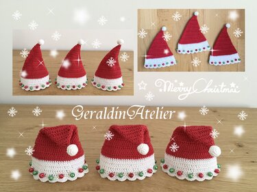 Deko " Santa Claus / Weihnachtsmann Mütze " - Häkeln