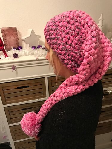 Häkelanleitung Zipfelmütze "Himbeersahne" 