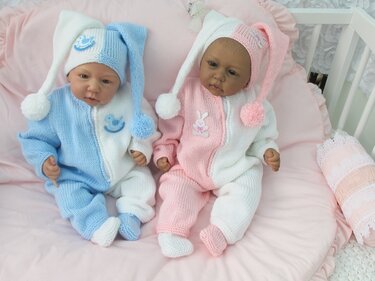 Strickanleitung Babyset Gr. 50 >Baby und Reborn Gr.50 3-teilig