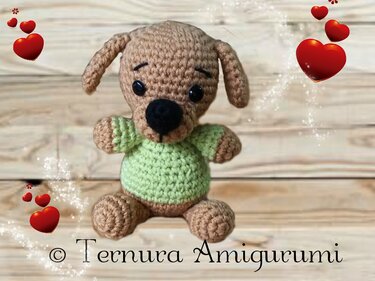 Crochet pattern Thoby, the puppy PDF english- deutsch- dutch ternura amigurumi