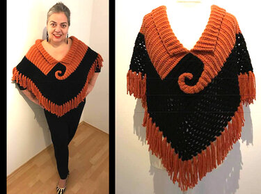 The SCROLL Poncho - Crochet