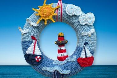 Maritime door wreath - Crochet