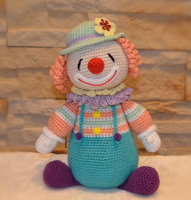 2er Set Clown Petie und sein großer Freund Pepe - Häkeln