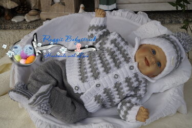 Strickanleitung für Baby's u. Reborns Modell Micky Gr. 50 - 56 4-teilig