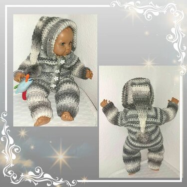 Häkelanleitung - Baby oder Puppen Overall "Zipfelzwerg" gehäkelt