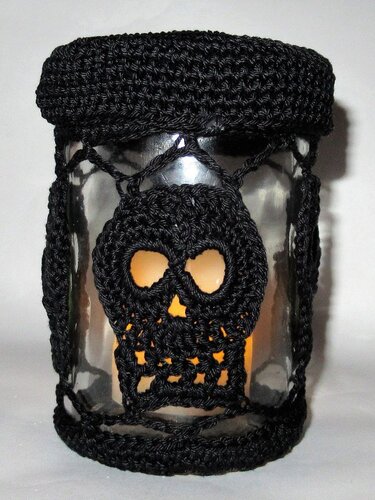 Häkelanleitung: Bonbonglas - Halloween-Laterne