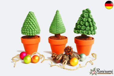 Häkelanleitung 3 Weihnachtsbäumchen