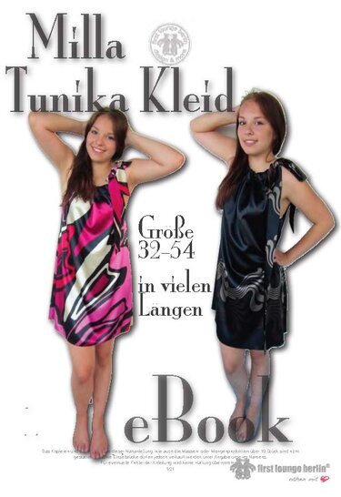 Milla Kleid Sommerkleid & Tunika zum Schnüren, Strandkleid Longtop Nähanleitung mit Schnitt in 7 Größen 32/34 bis 52/54 von firstloungeberlin - Bild 2