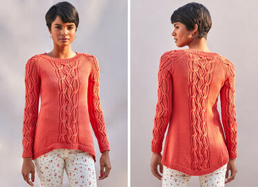 Strickpulli Charis mit Zopf-Ajour-Muster - Stricken