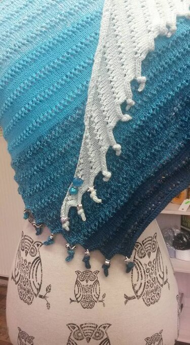 Anleitung zm Stricken Fransentuch Dreieckstuch * Feanor* - Bild 5