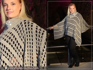 Häkelanleitung für Poncho in UNI-Größe | #PinkRibbon