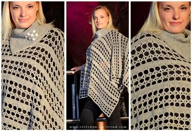 Häkelanleitung für Poncho in UNI-Größe | #PinkRibbon - Bild 5