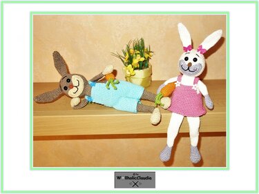 Häkelanleitung Kantenhocker Hase - Hasenpaar