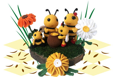 Bienen - Familie Häkelanleitung Amigurumi