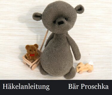 195DE Häkelanleitung Bär Proshka - Amigurumi PDF Pertseva CP