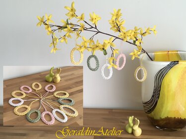 Bunte Ostereier in Sternenmuster - Häkeln