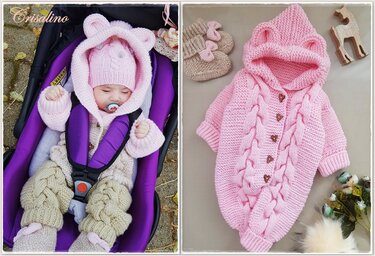 Strickanleitung Babyoverall ++ Braids ++ onesize Gr. 0-6 Monate - Stricken