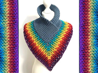 wundervoller  Kragen Regenbogen - Häkeln