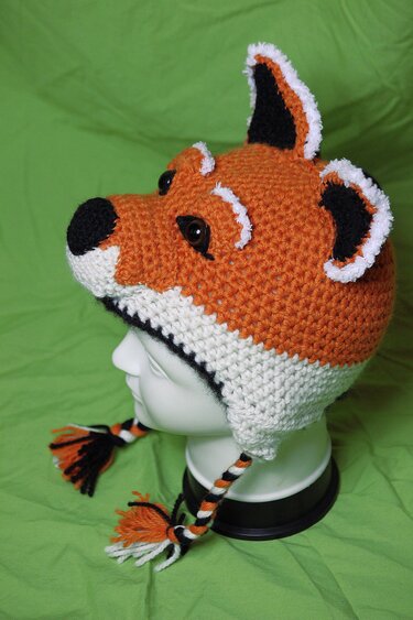 Fox Animalhat Crochet Pattern in 4 sizes