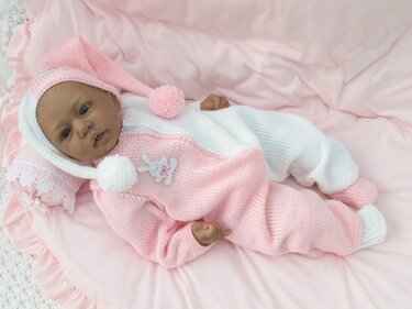 Strickanleitung Babyset Gr. 50 >Baby und Reborn Gr.50 3-teilig - Bild 3