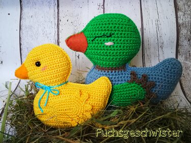 Entchen als Dekoration oder Babyspielzeug - Häkeln