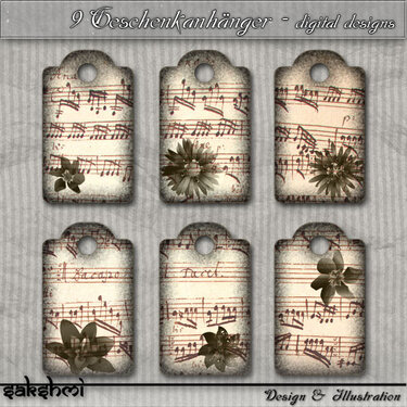 9 vintage gift trailer / tags – Digital Design, Scrapbooking - Crafts