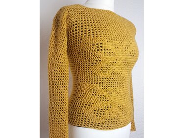 Häkelanleitung Pullover, Shirt, RVO,"Butterfly", Gr. S-XXXL