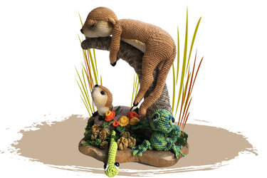 Erdmännchen, Chamäleon und Wurm Häkelanleitung Amigurumi