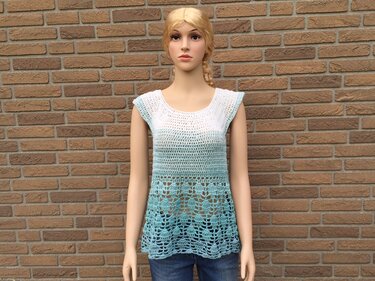 Sparpaket Häkelanleitungen Netzshirt und Tunika oder Kleid im Ananasmuster