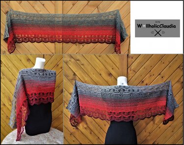 Häkelanleitung Tuch " Vesuv"