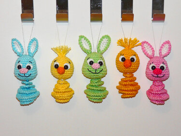 Crochet Pattern Easter hangers bunny and chick