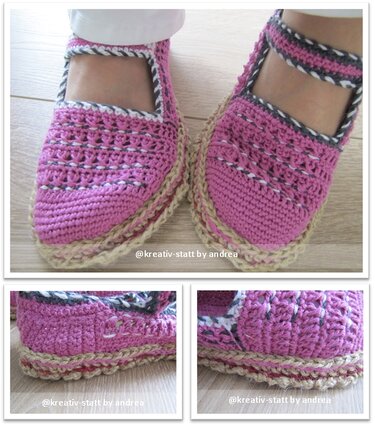 Espadrilles Ballerina - alle Größen als 2in1 E-Book Anleitung - Häkeln
