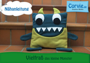 Kleines Monster mit Einsteckfach - Nähanleitung + Schnittmuster in 2 Größen