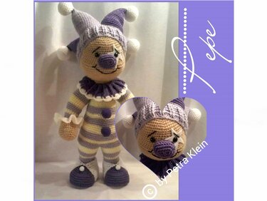 Häkelanleitung Amigurumi / Pepe, der kleine Clown