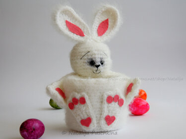 Gehäkeltes Osterkörbchen "Hase" - Häkelanleitung