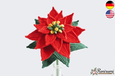 Crochet pattern Cutflower Poinsettia