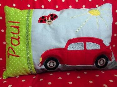 Stickdatei Käfer Auto inkl Kissen ITH - Sticken